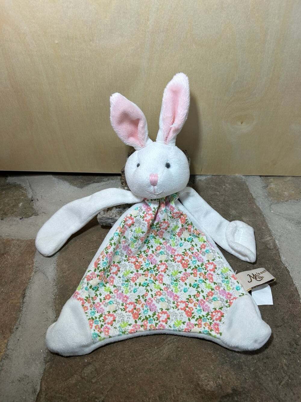 Bunny Rabbit Lovey Floral Security Blanket Plush Maison Chic